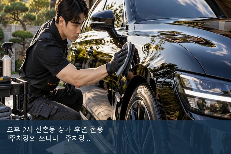오후 2시 신촌동 상가 후면 전용 주차장의 쏘나타 · 주차장에서 부른 날