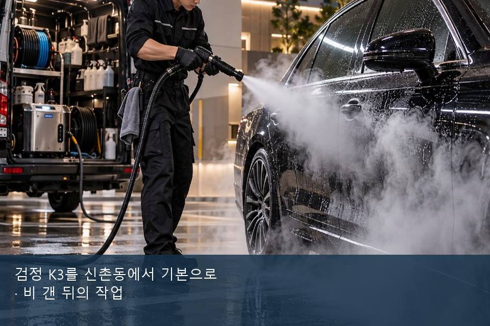검정 K3를 신촌동에서 기본으로 · 비 갠 뒤의 작업